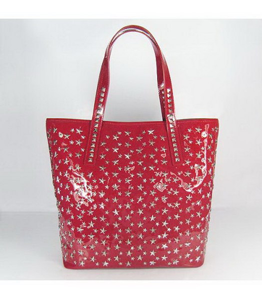 Borsa in pelle Starry_Red Vitello Con Le Stelle